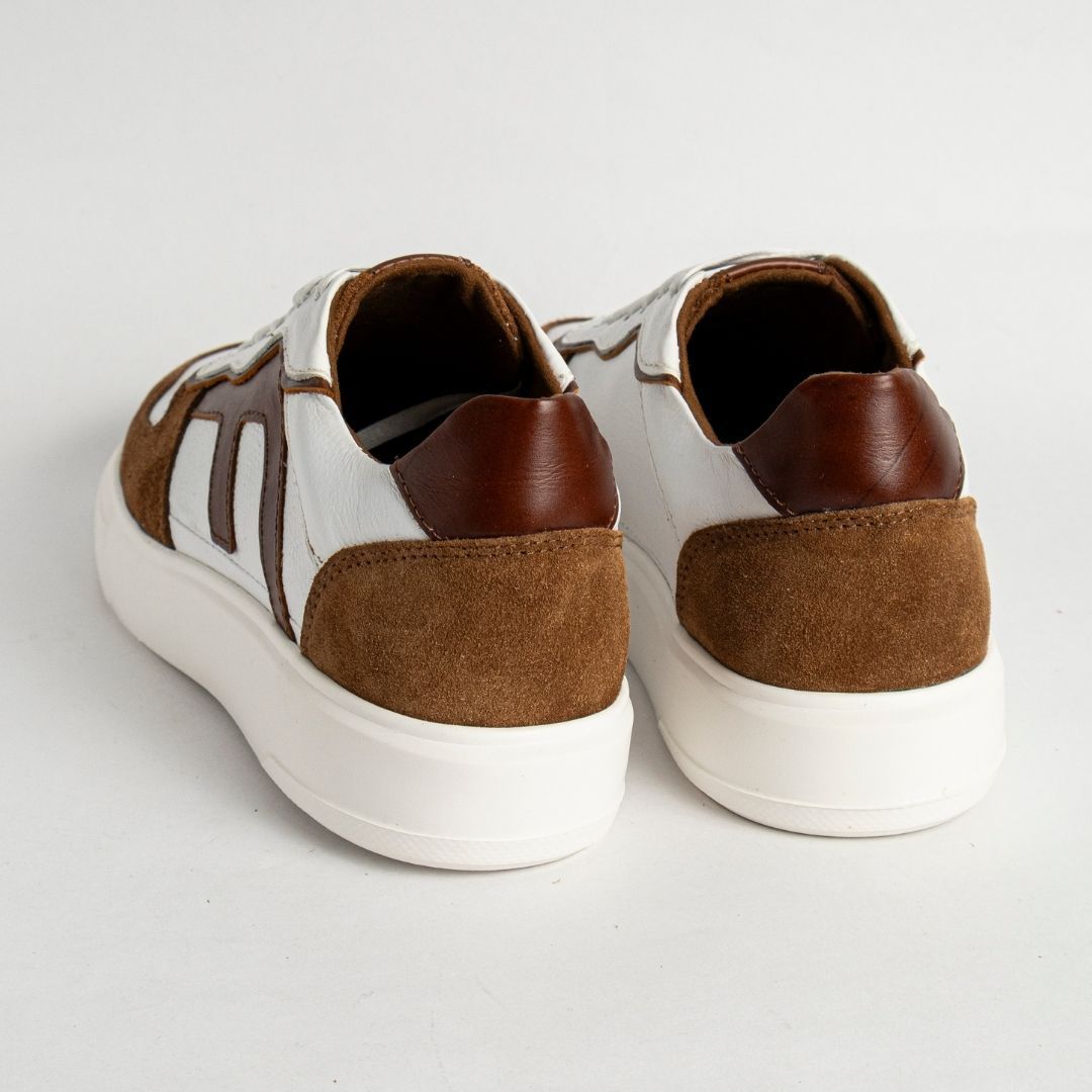 Zapato en Cuero 616 Blanco Con Miel