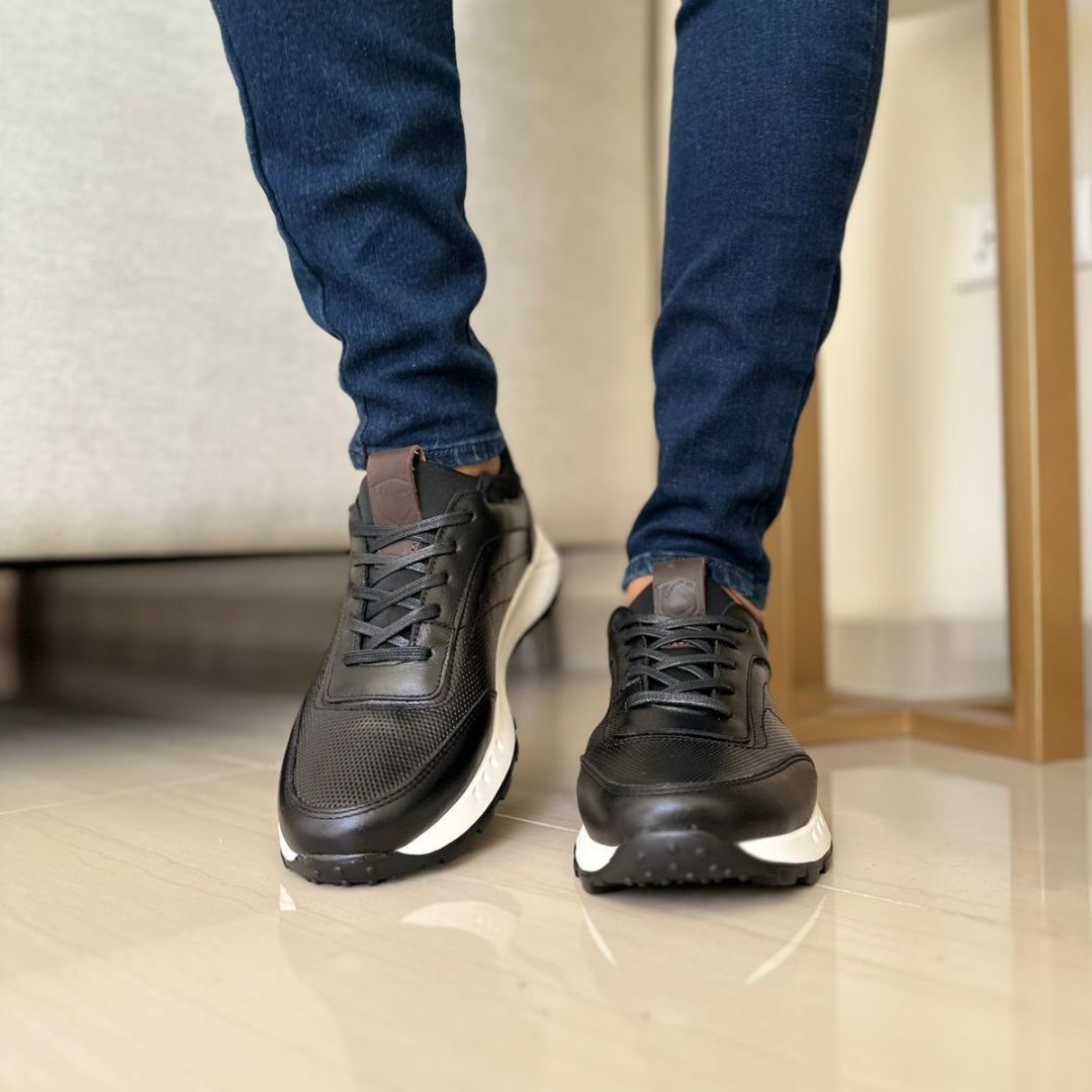 Zapato de Cuero 3050 color Negro para Hombre