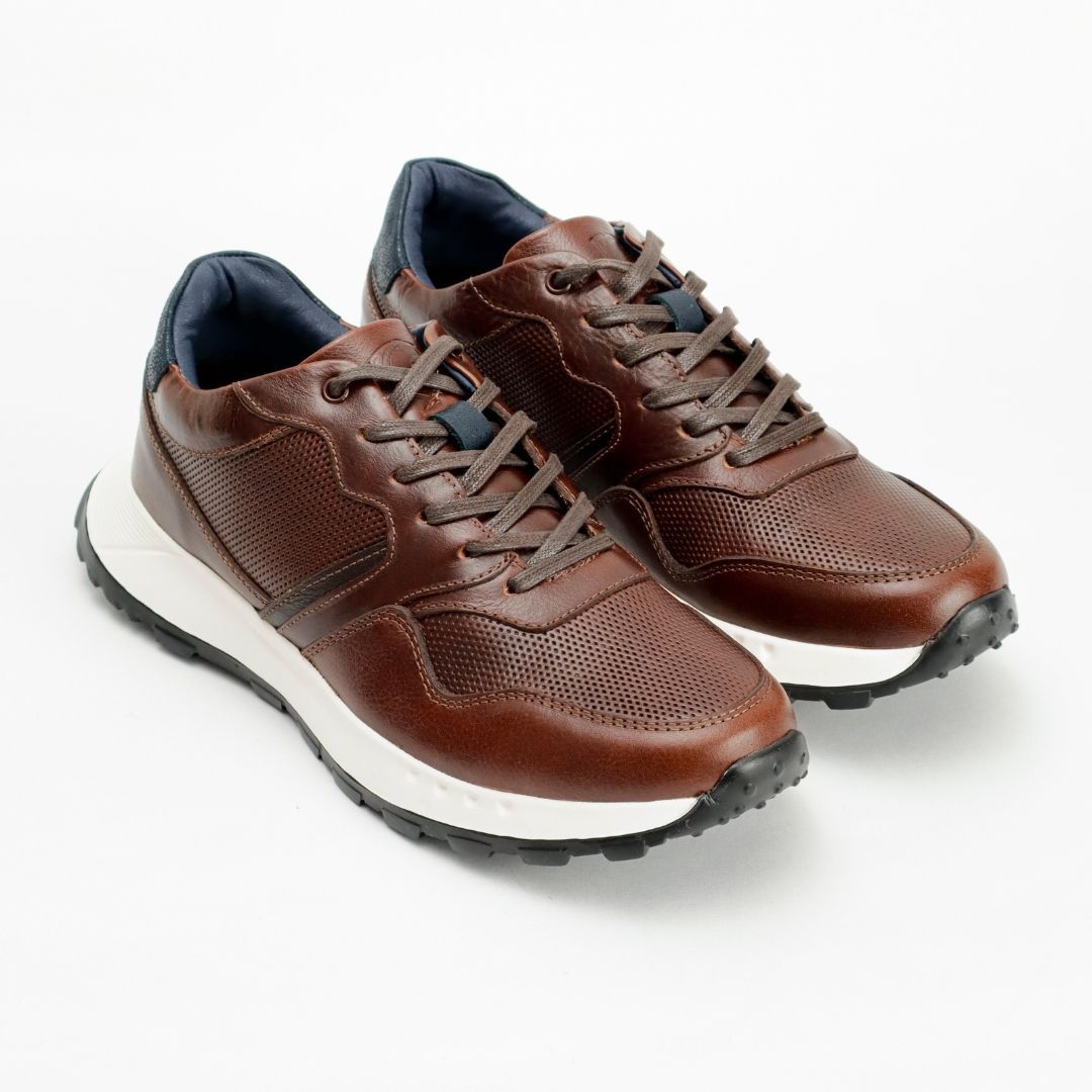 Zapato de Cuero 3211 color Coñac para Hombre