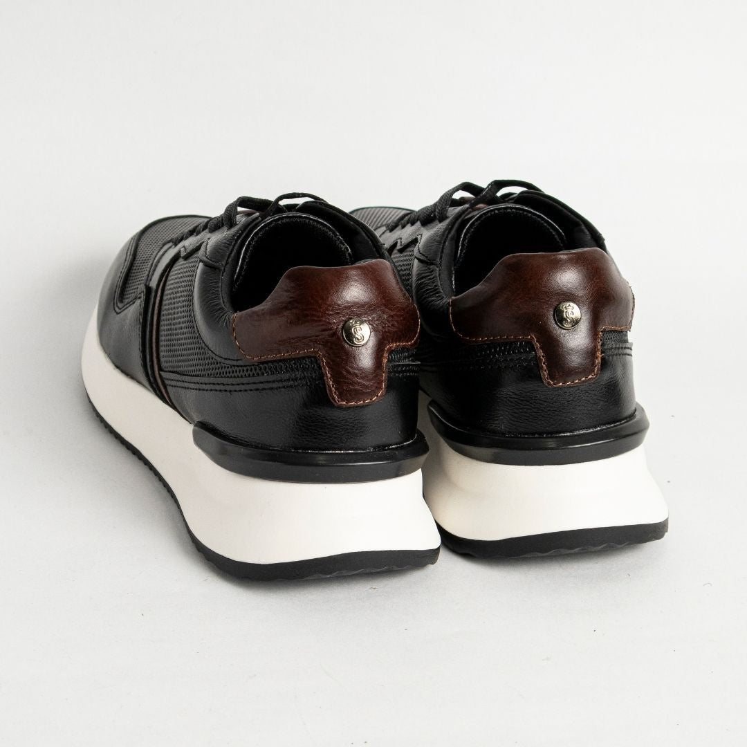 Zapato de Cuero 3211 Color Negro con Café