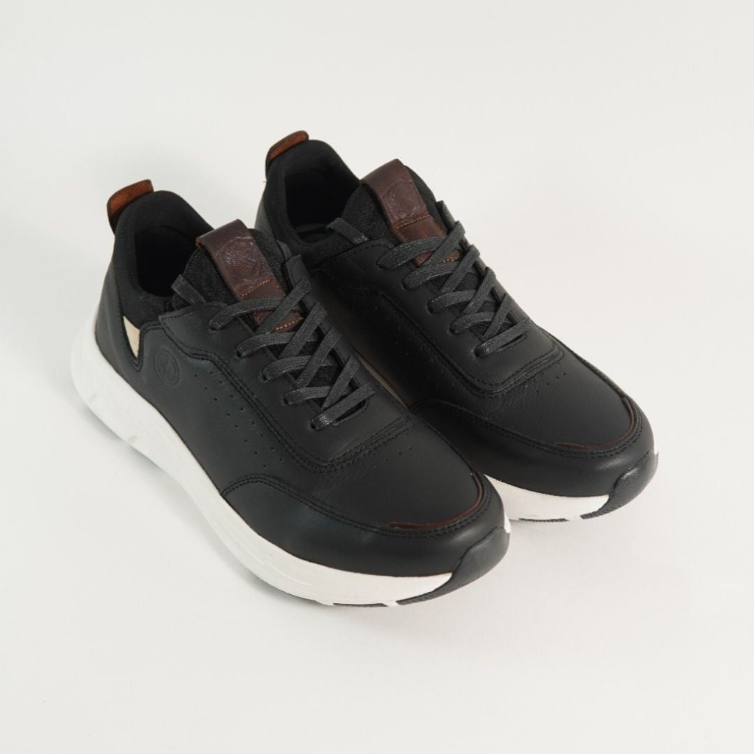 Zapato En Cuero ref. 3137 premium Color Negro tipo media