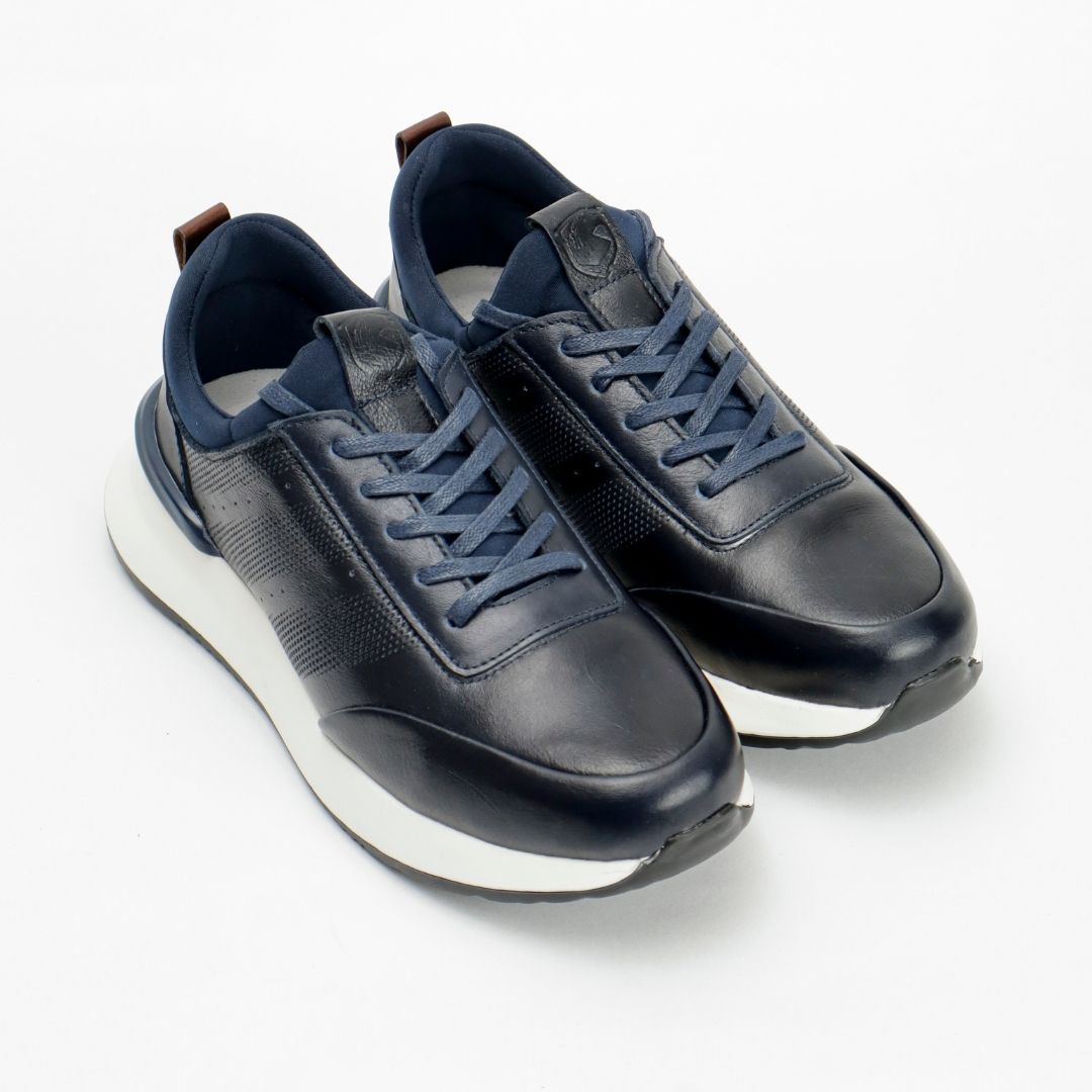 Zapato de Cuero 3216 color Azul tipo media
