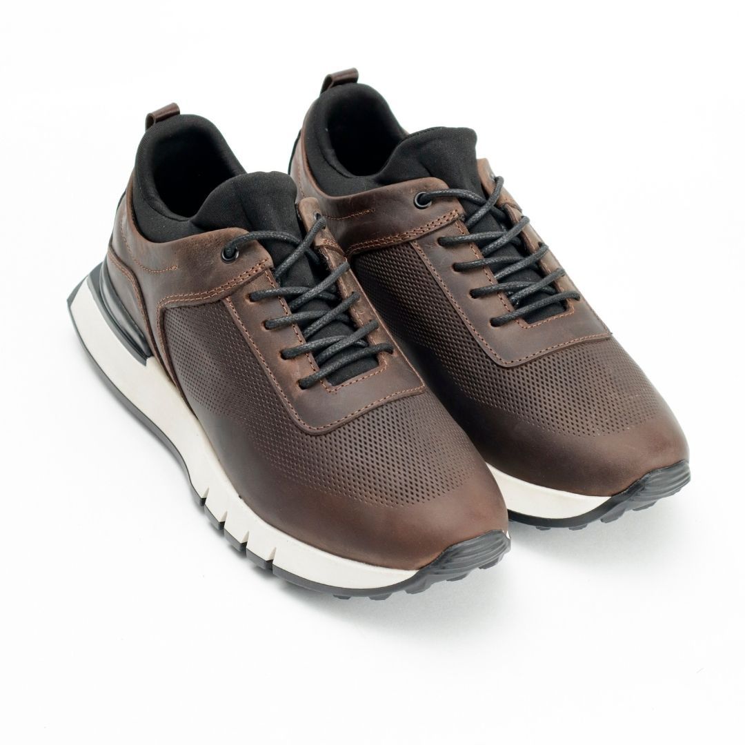 Zapato de Cuero B - 91 color Café para Hombre