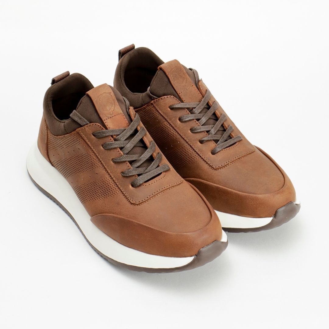 Zapato de Cuero 3216 color Miel tipo media