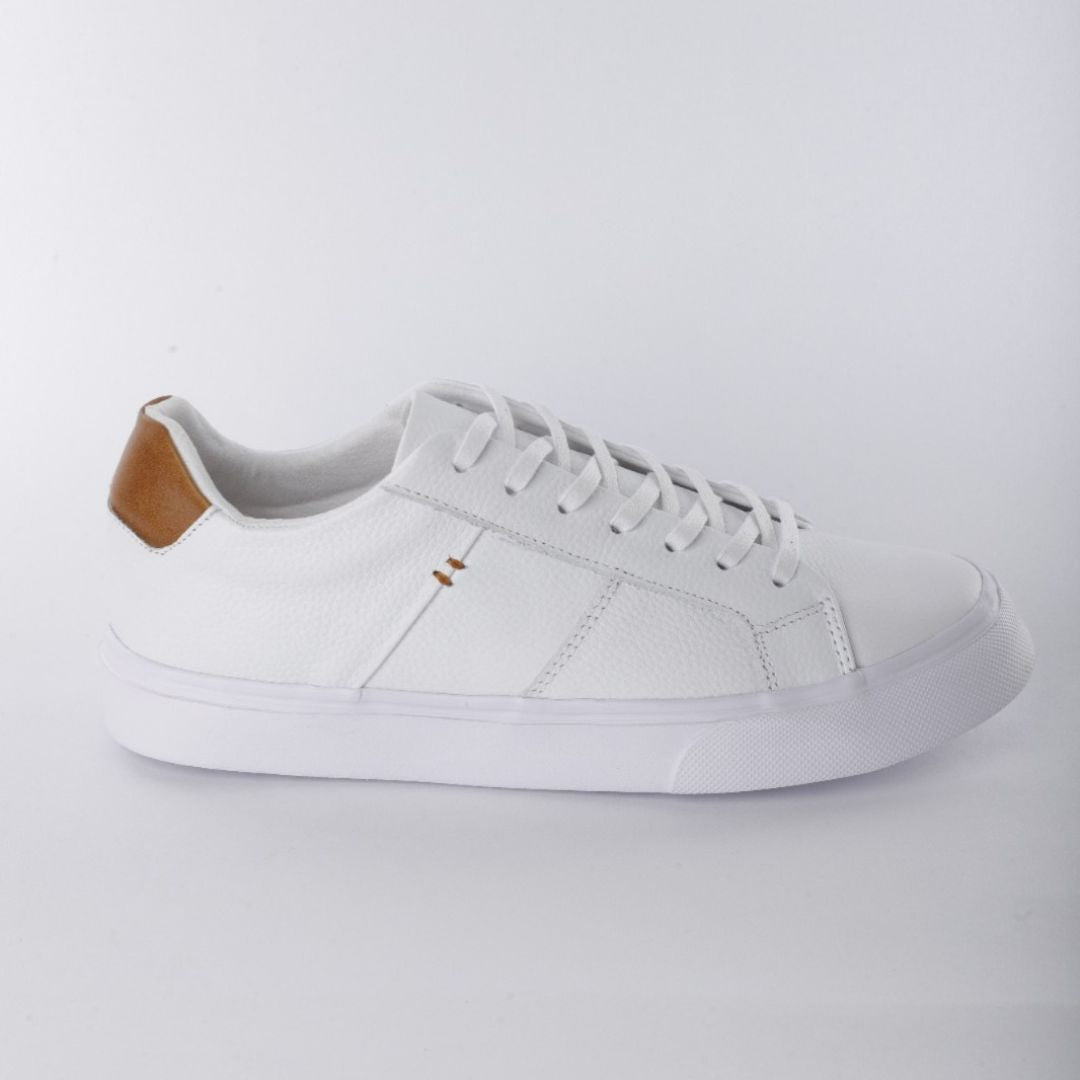 Zapato en Cuero 572 Color blanco con Miel