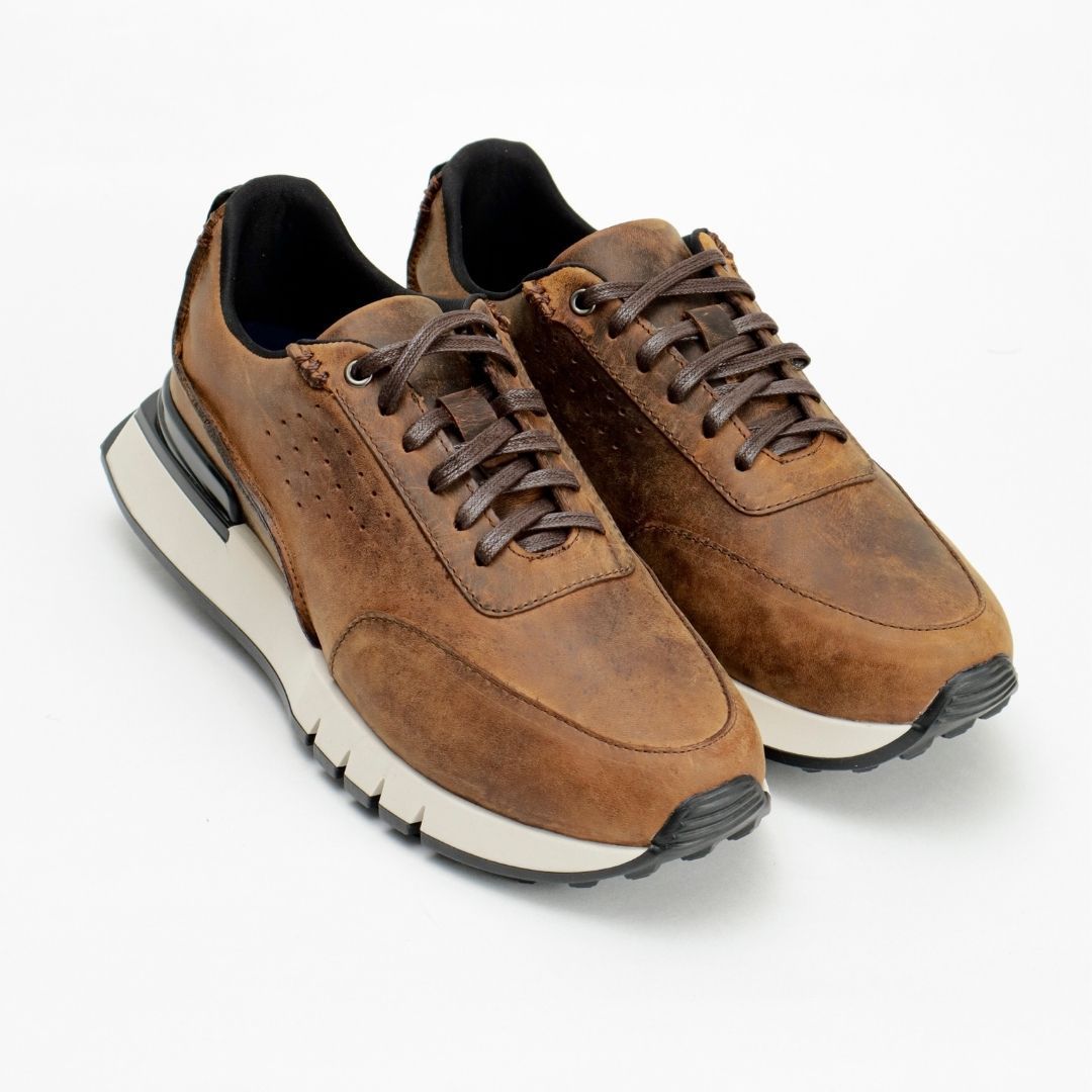Zapato en Cuero Premium 700 A Miel con Café