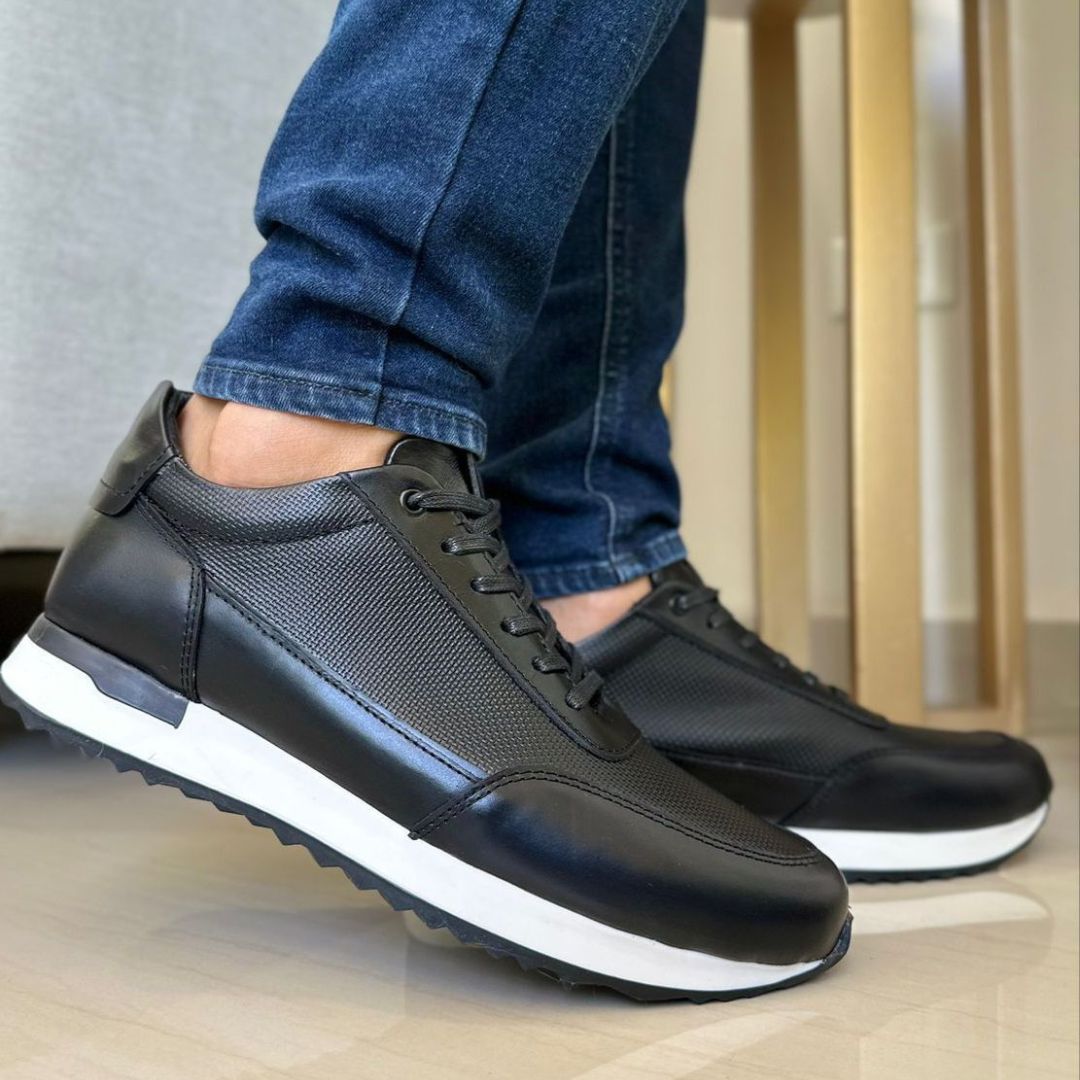 Zapato de Cuero 431 color Negro para Hombre