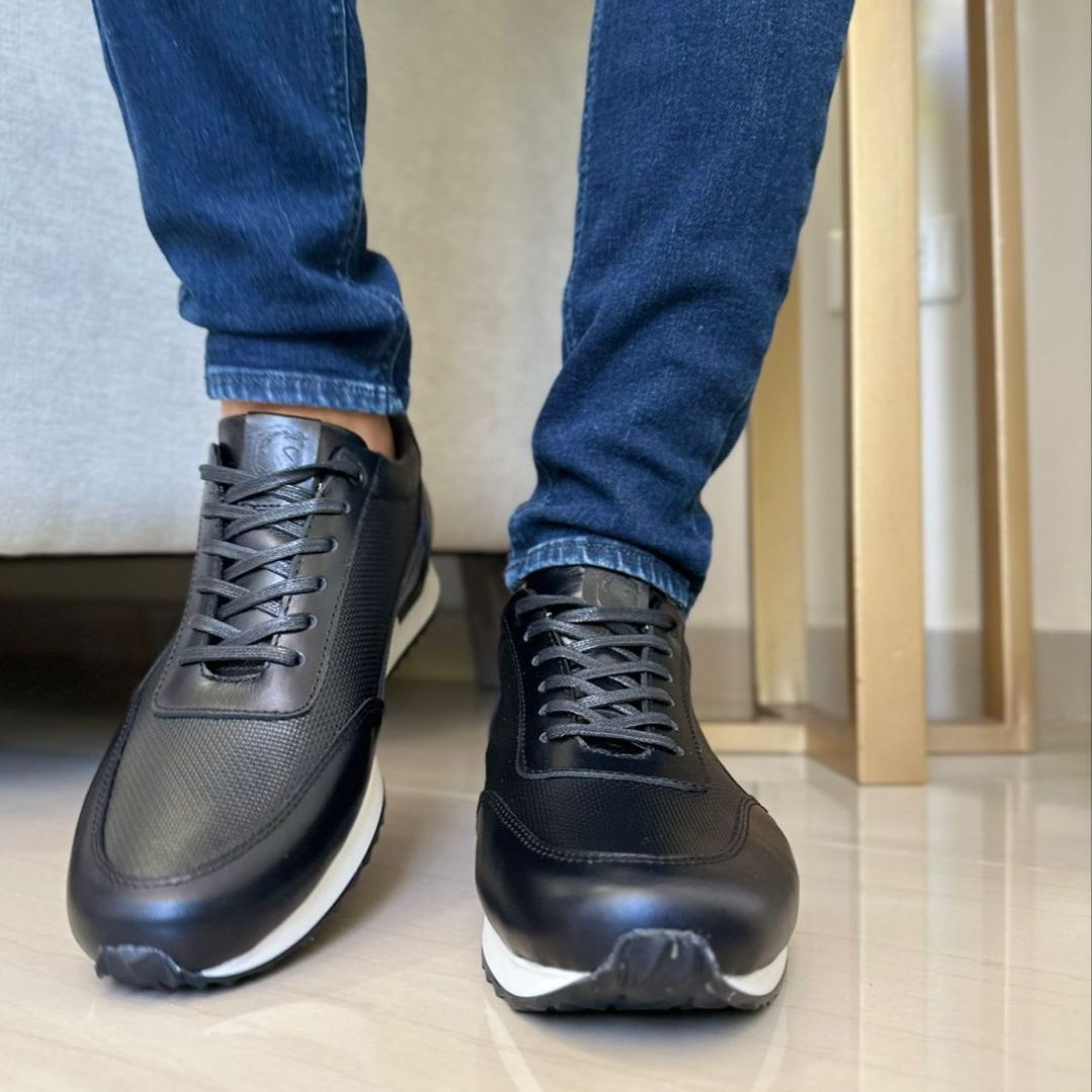 Zapato de Cuero 431 color Negro para Hombre