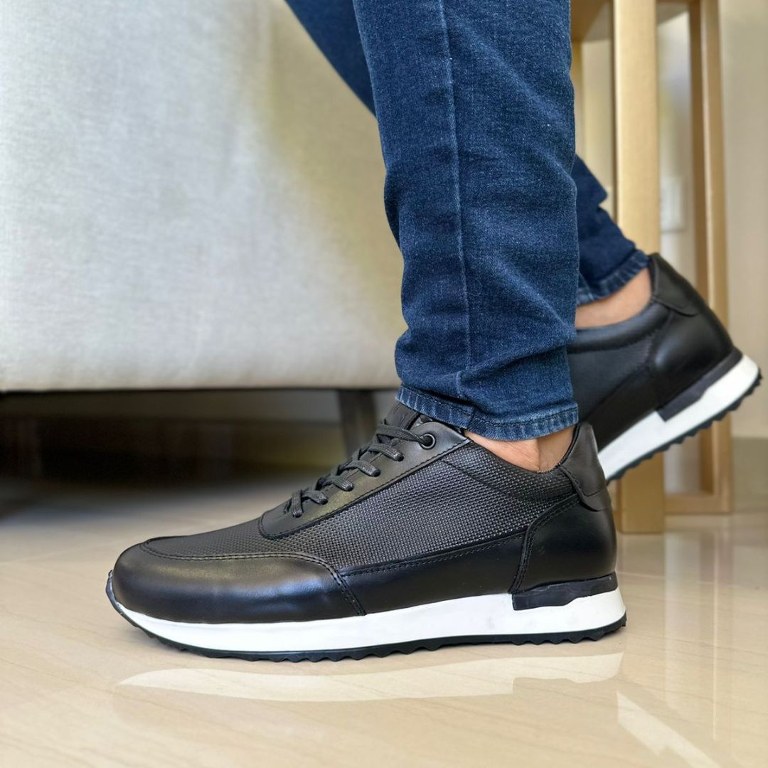 Zapato de Cuero 431 color Negro para Hombre