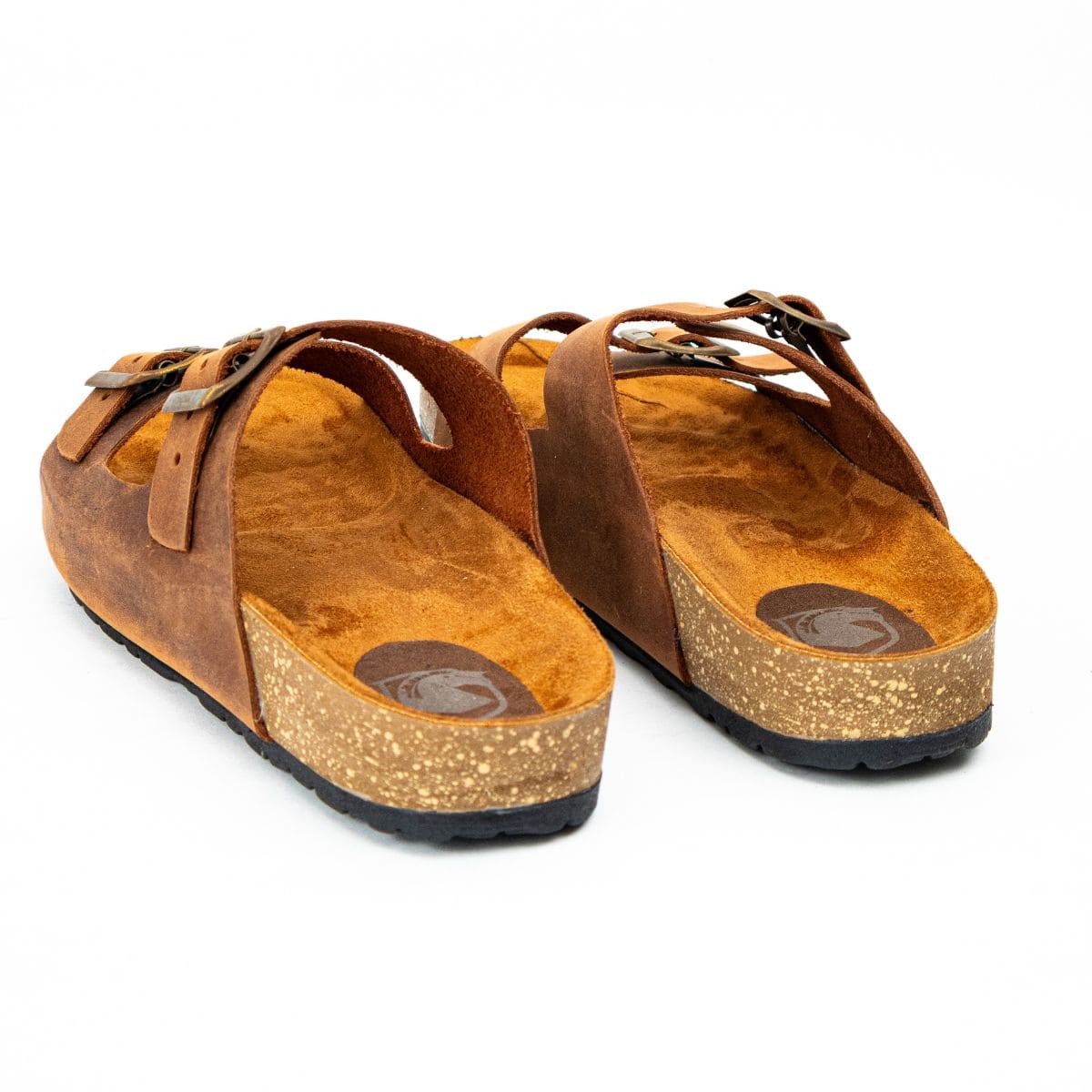 Sandalia En Cuero Color Café Claro