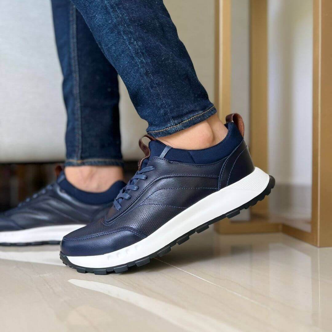 Zapato de Cuero 3050 color Azul para Hombre