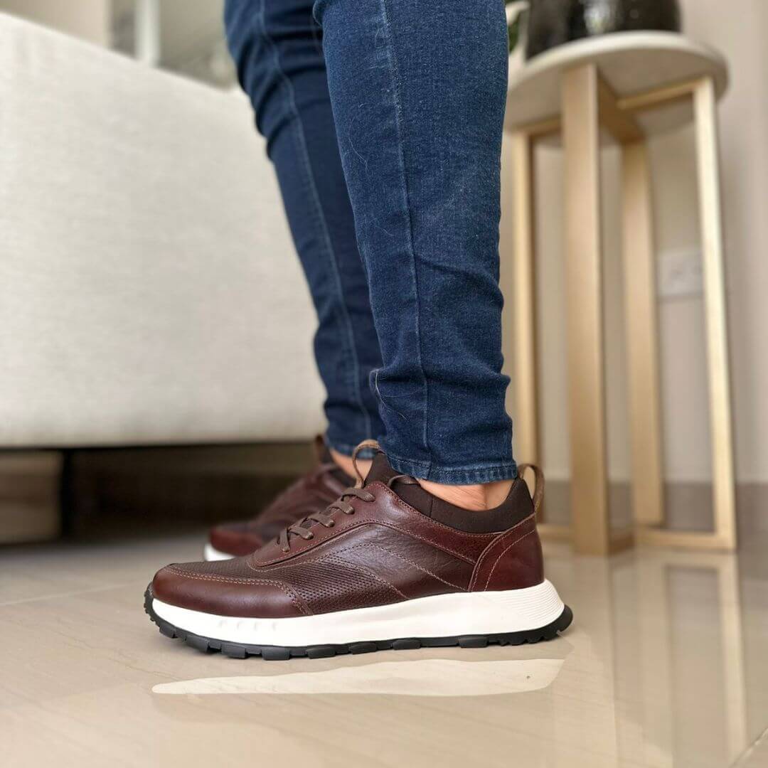 Zapato de Cuero 3050 color Coñac para Hombre