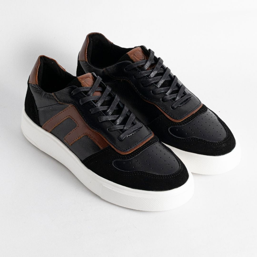 Zapato en Cuero 616 Negro Con Café