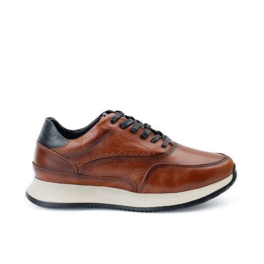 Zapato de Cuero T- 15 Color Miel con Apliques en Negro
