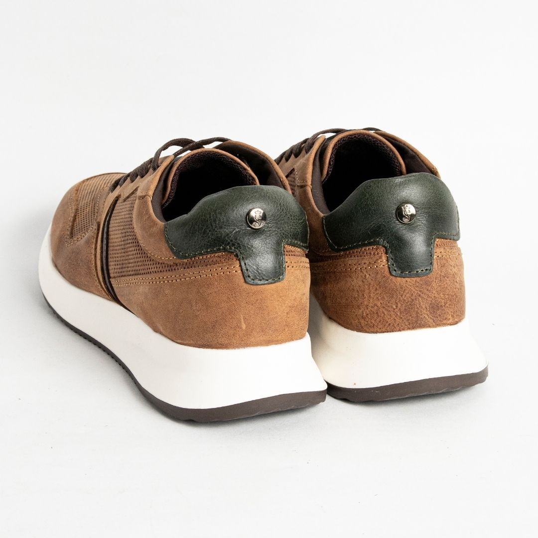 Zapato de Cuero 3211 Color Cartier con Verde