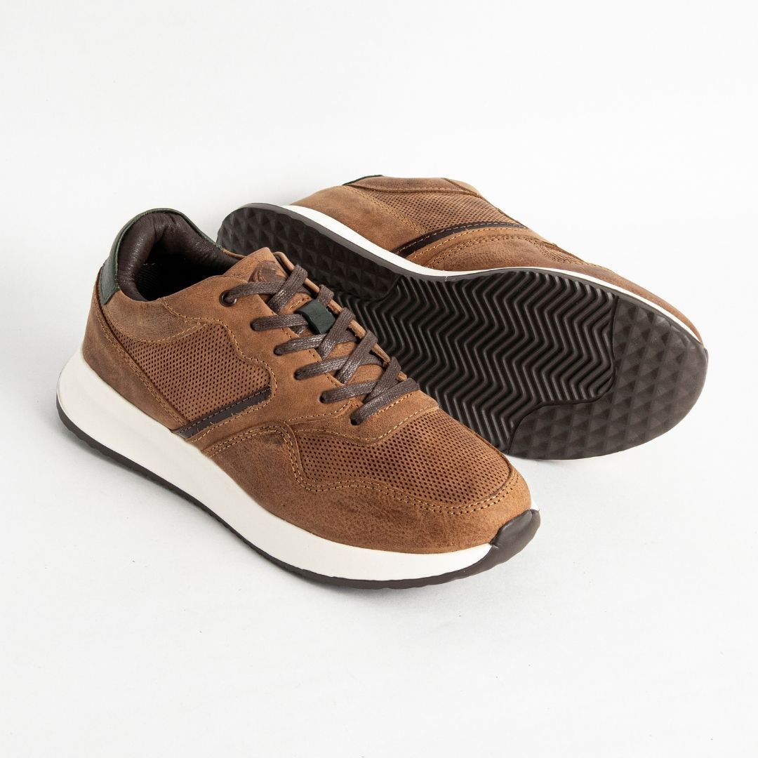 Zapato de Cuero 3211 Color Cartier con Verde