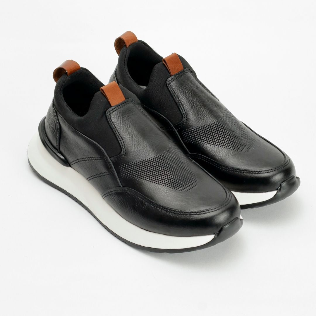 Zapato de Cuero 3201  color Negro tipo mocasín