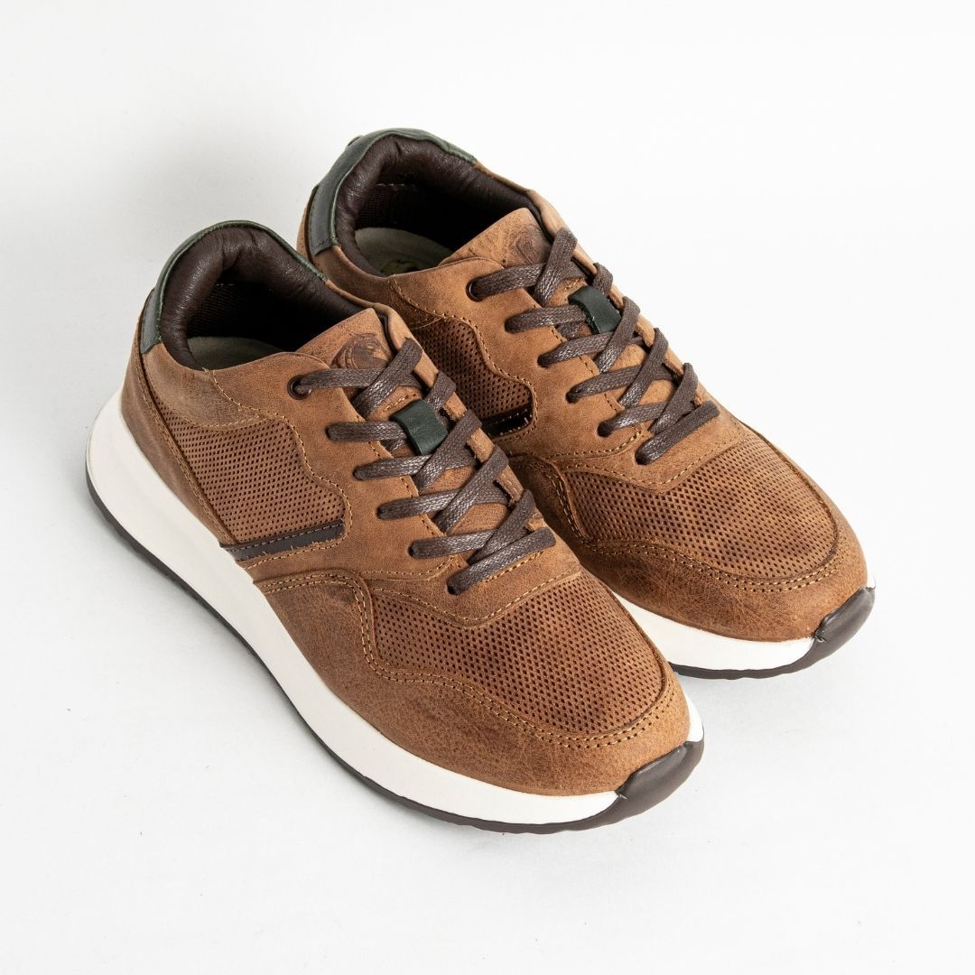 Zapato de Cuero 3211 Color Cartier con Verde