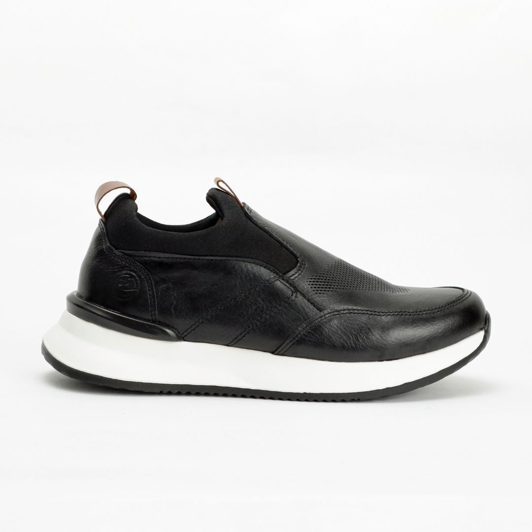 Zapato de Cuero 3201  color Negro tipo mocasín