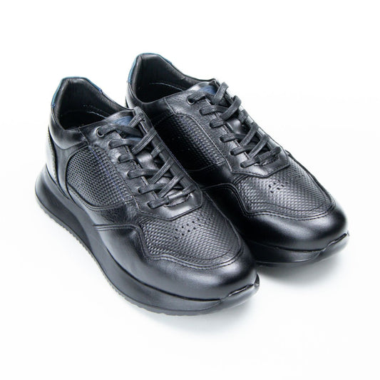 Zapato En Cuero 918 Color Negro Con Azul