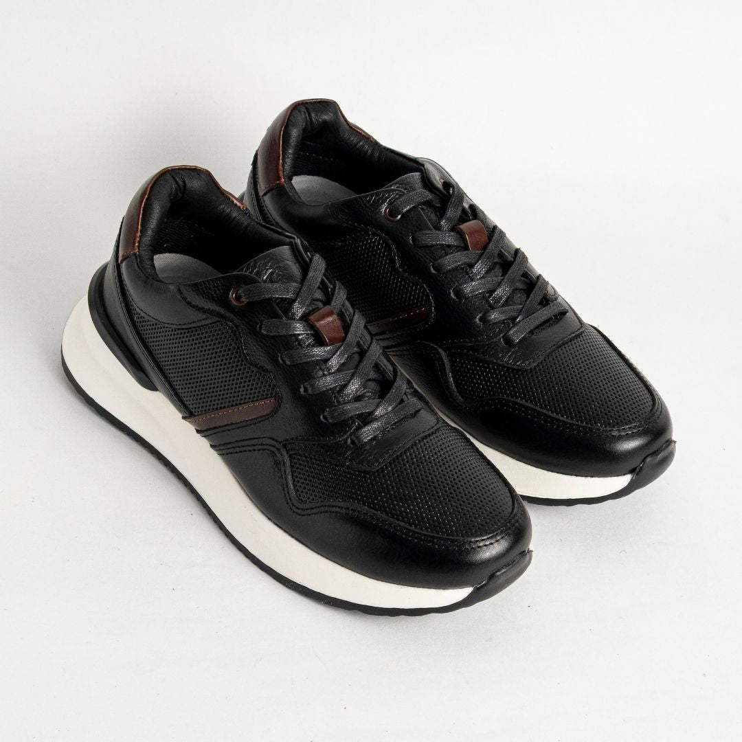 Zapato de Cuero 3211 Color Negro con Café