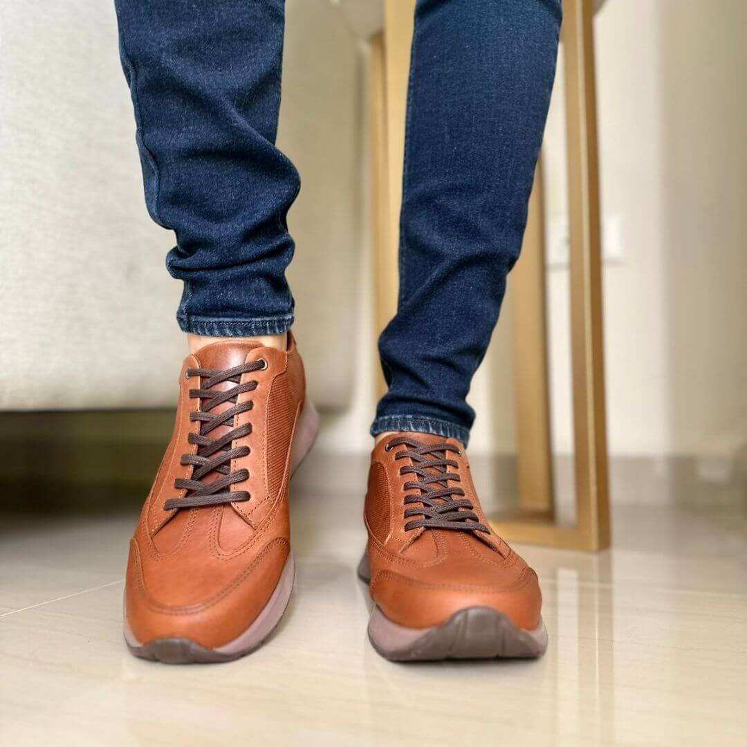 Zapato de Cuero M - 16  color Miel para Hombre