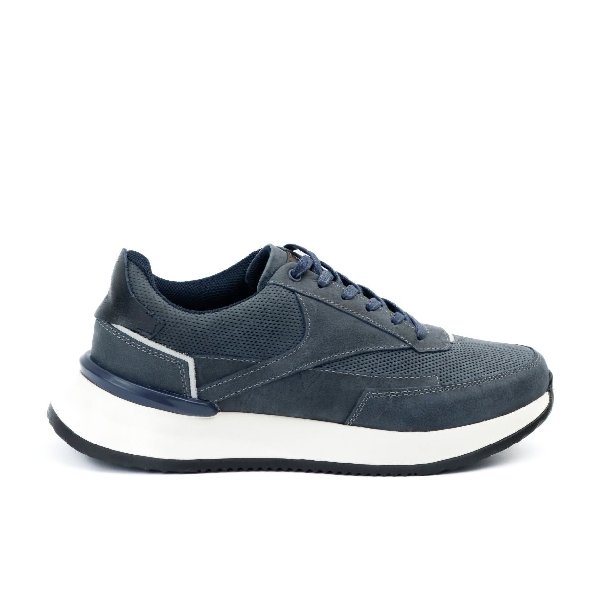 Zapato de Cuero Nobuk Azul Petróleo 3223