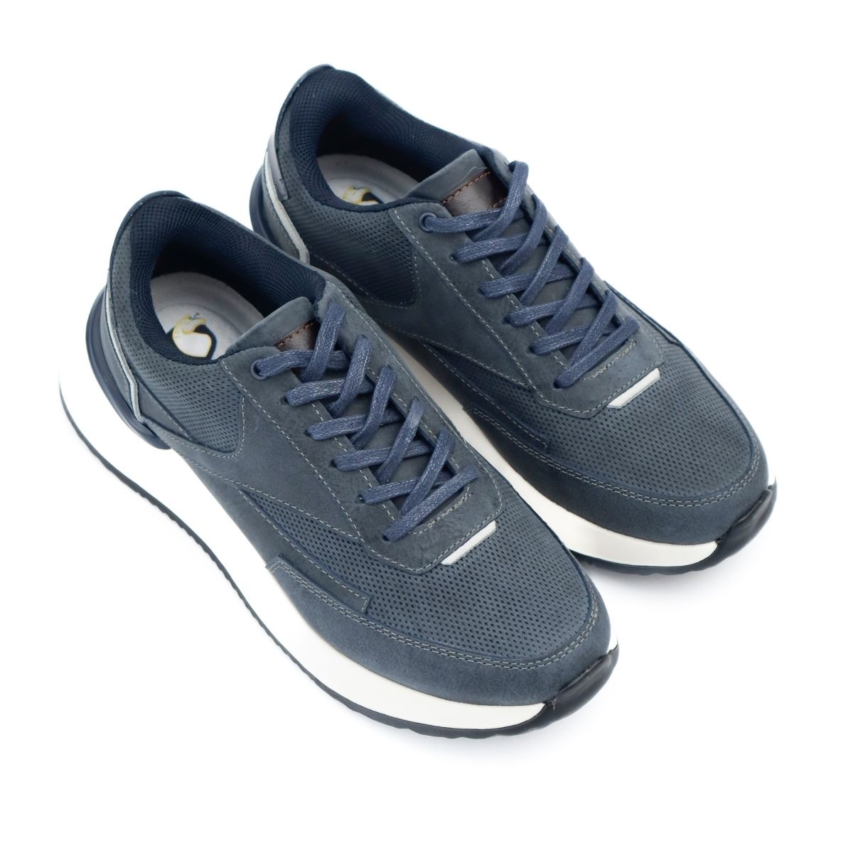 Zapato de Cuero Nobuk Azul Petróleo 3223