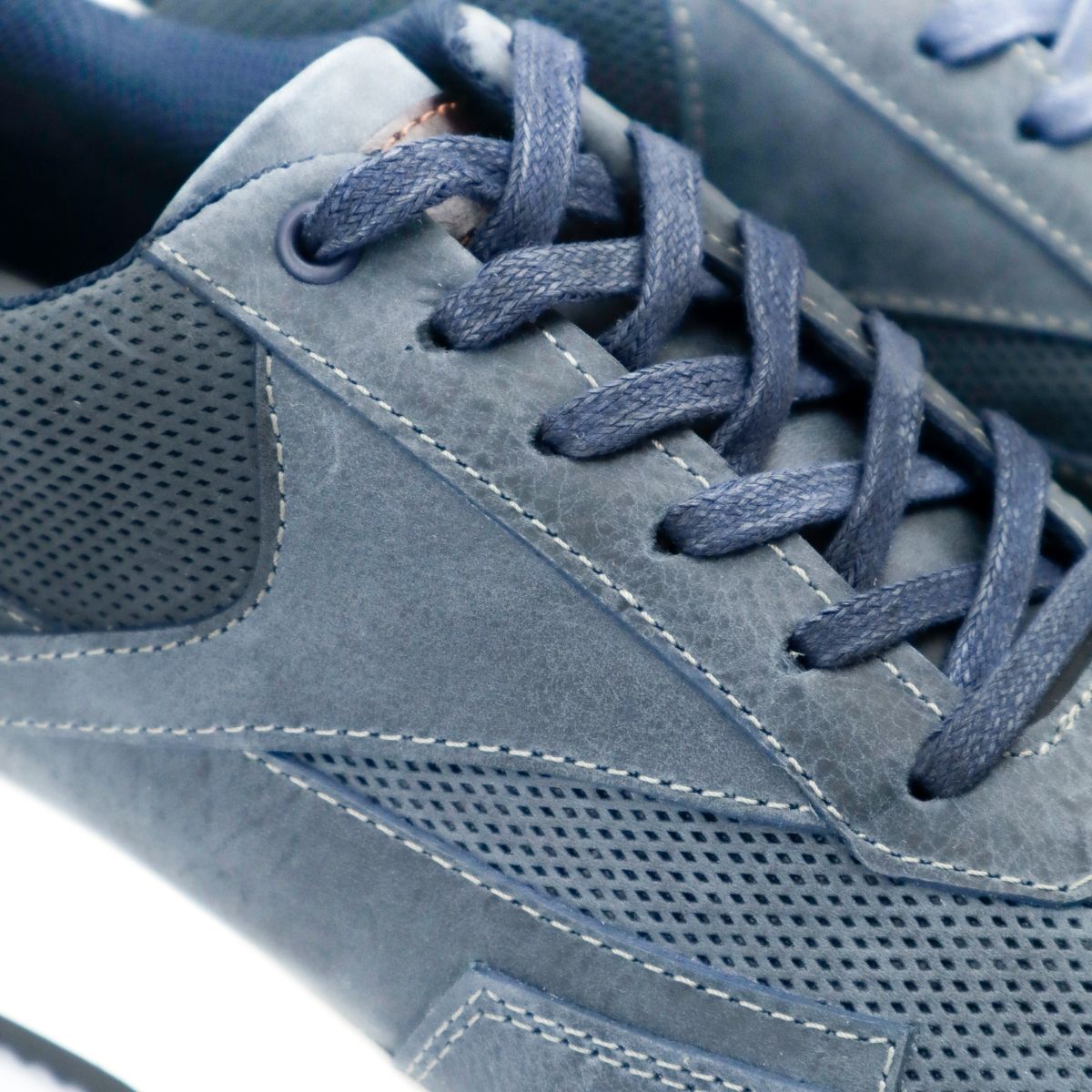 Zapato de Cuero Nobuk Azul Petróleo 3223