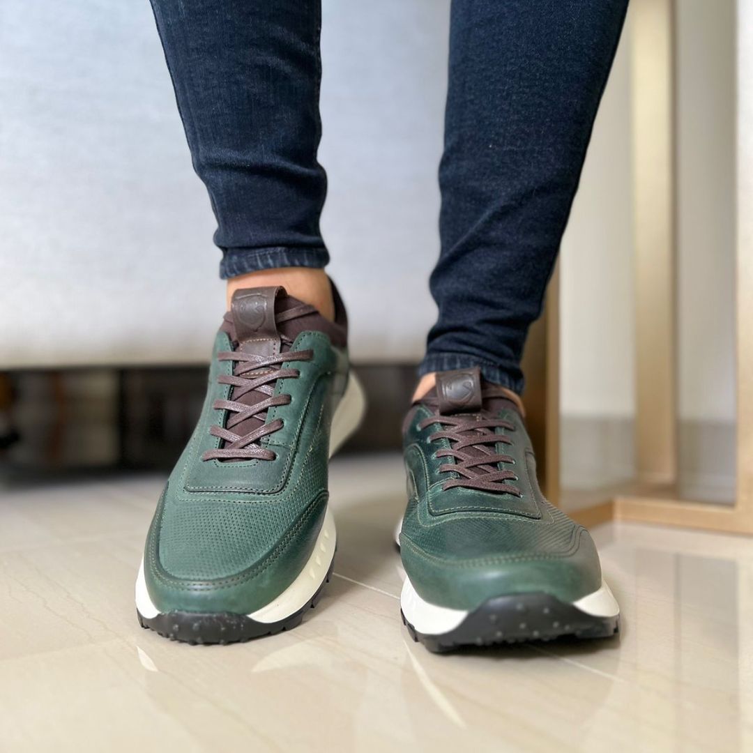 Zapato de Cuero 3050 color verde para Hombre