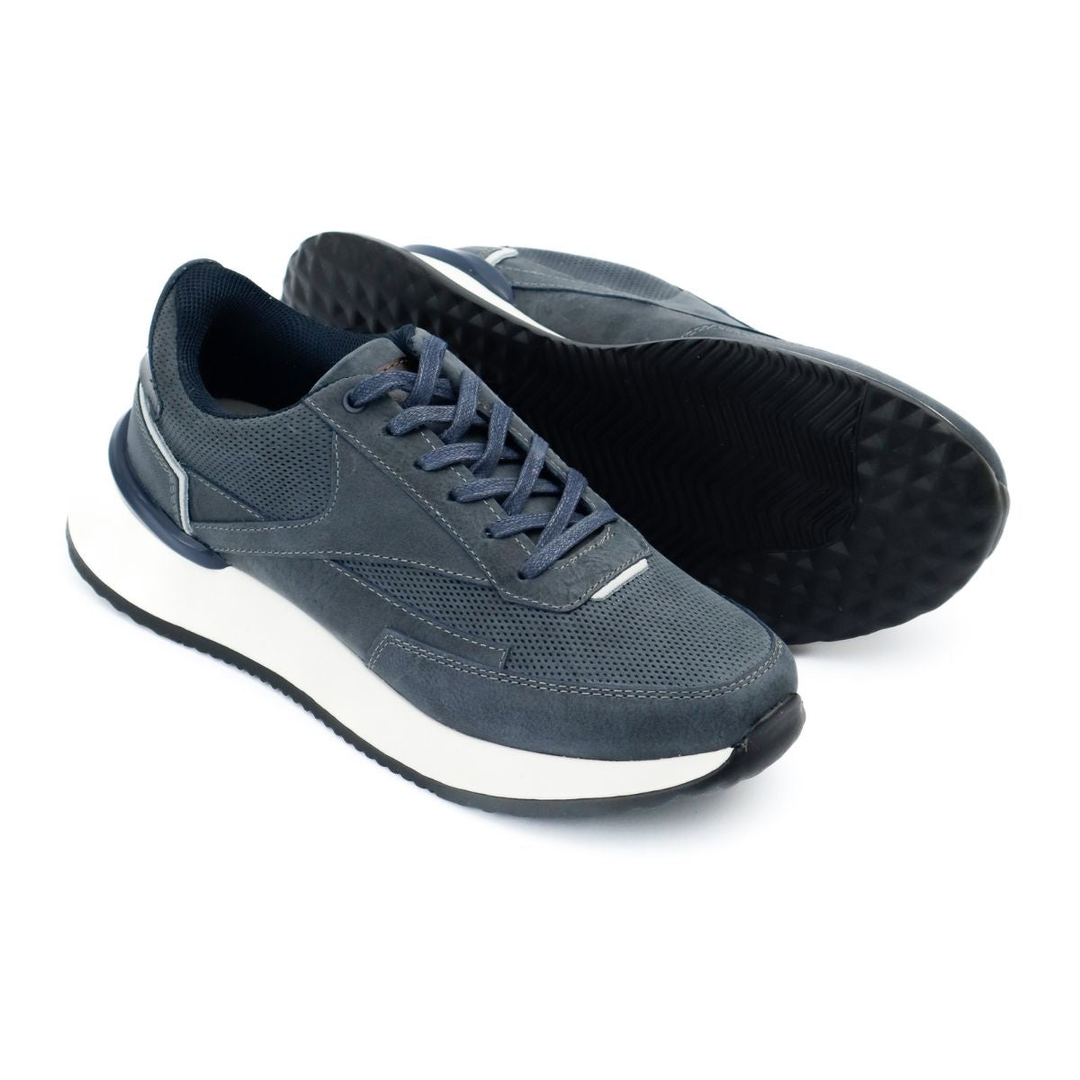 Zapato de Cuero Nobuk Azul Petróleo 3223