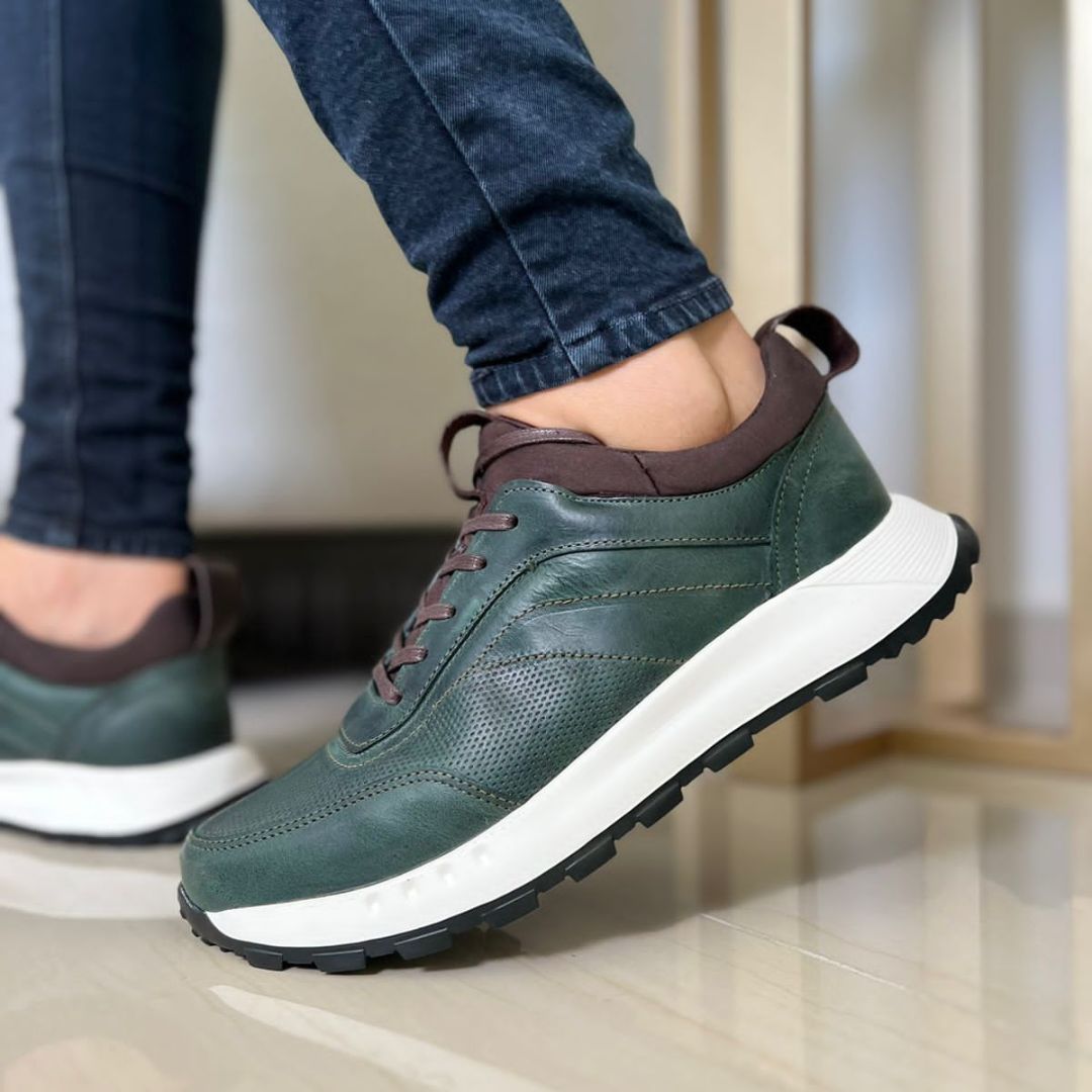 Zapato de Cuero 3050 color verde para Hombre