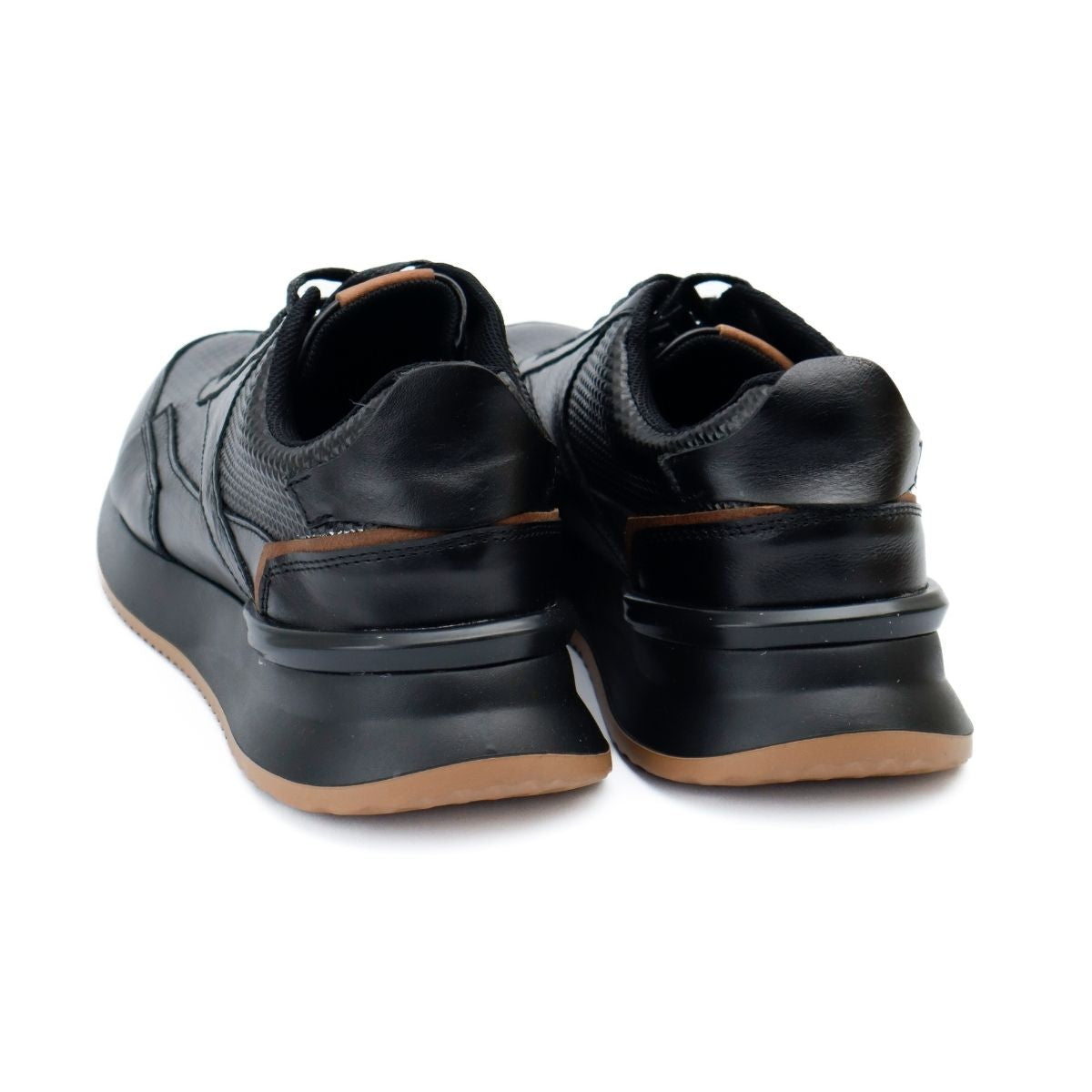 Zapato de Cuero 3223 Negro con Café