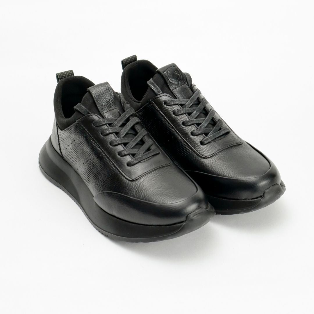 Zapato de Cuero 3216 color Negro tipo media