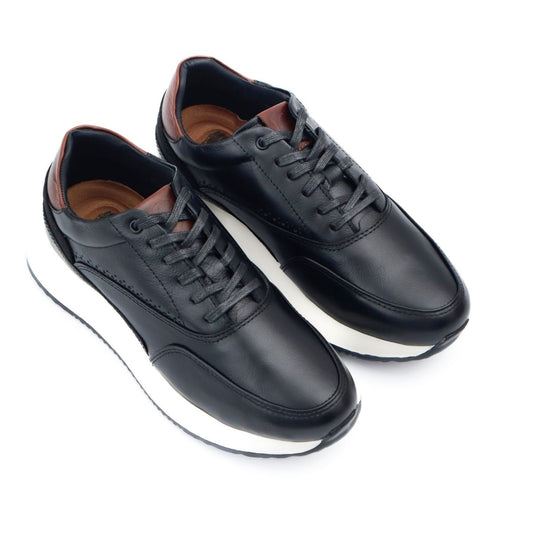 Zapato de Cuero T- 15 Color Negro Con Apliques en café
