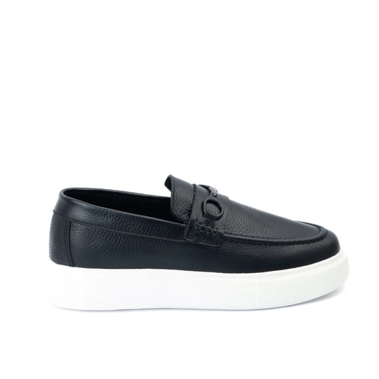 Zapato de Cuero Color Negro Tipo Mocasín M-01