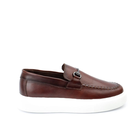 Zapato de Cuero Color Coñac Tipo Mocasín M-01