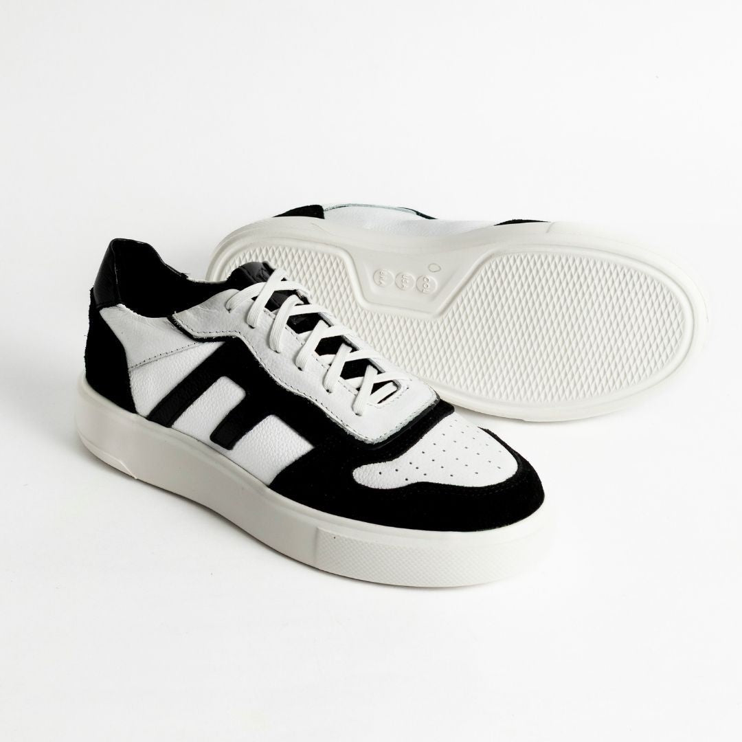 Zapato en Cuero 616 Blanco Con Negro