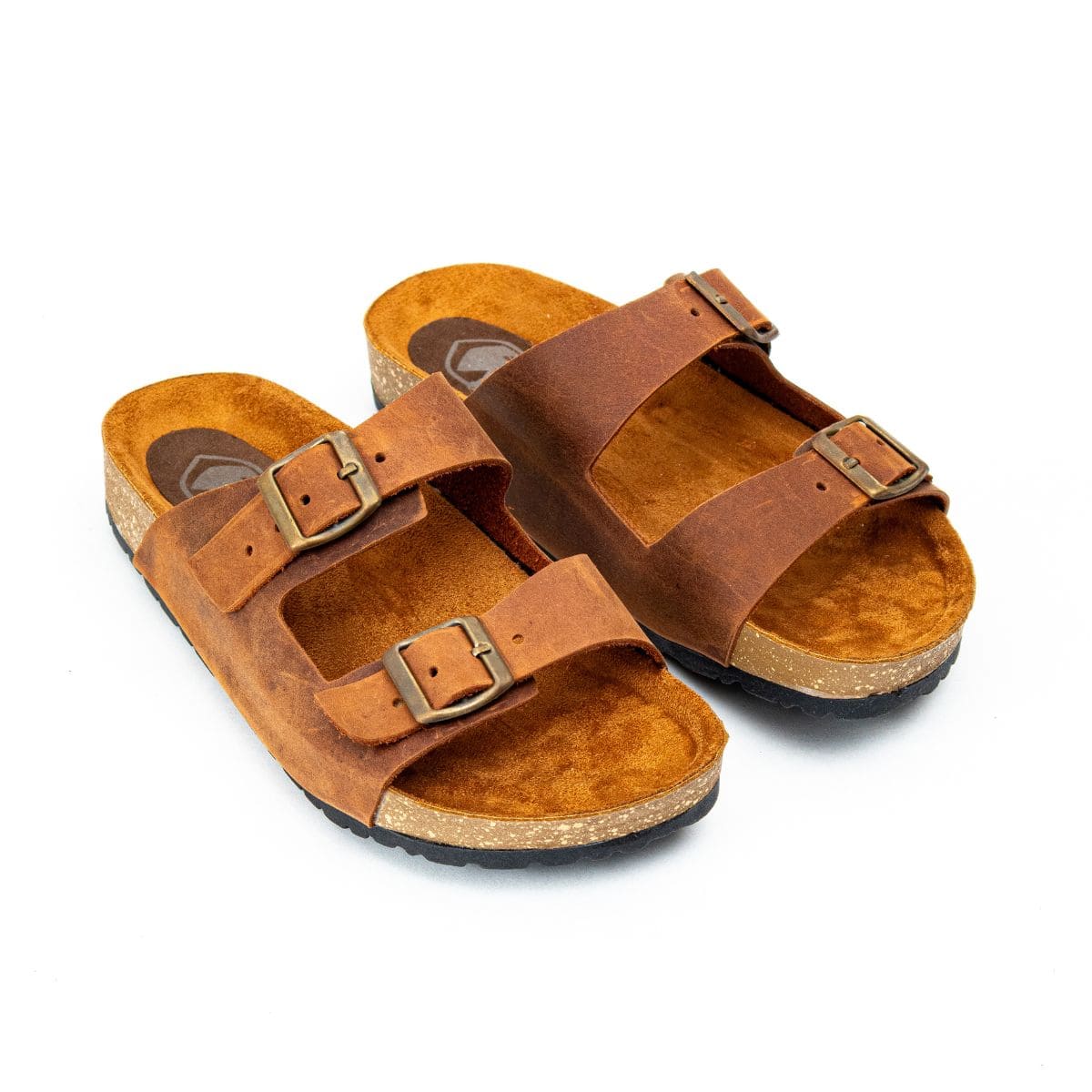 Sandalia En Cuero Color Café Claro