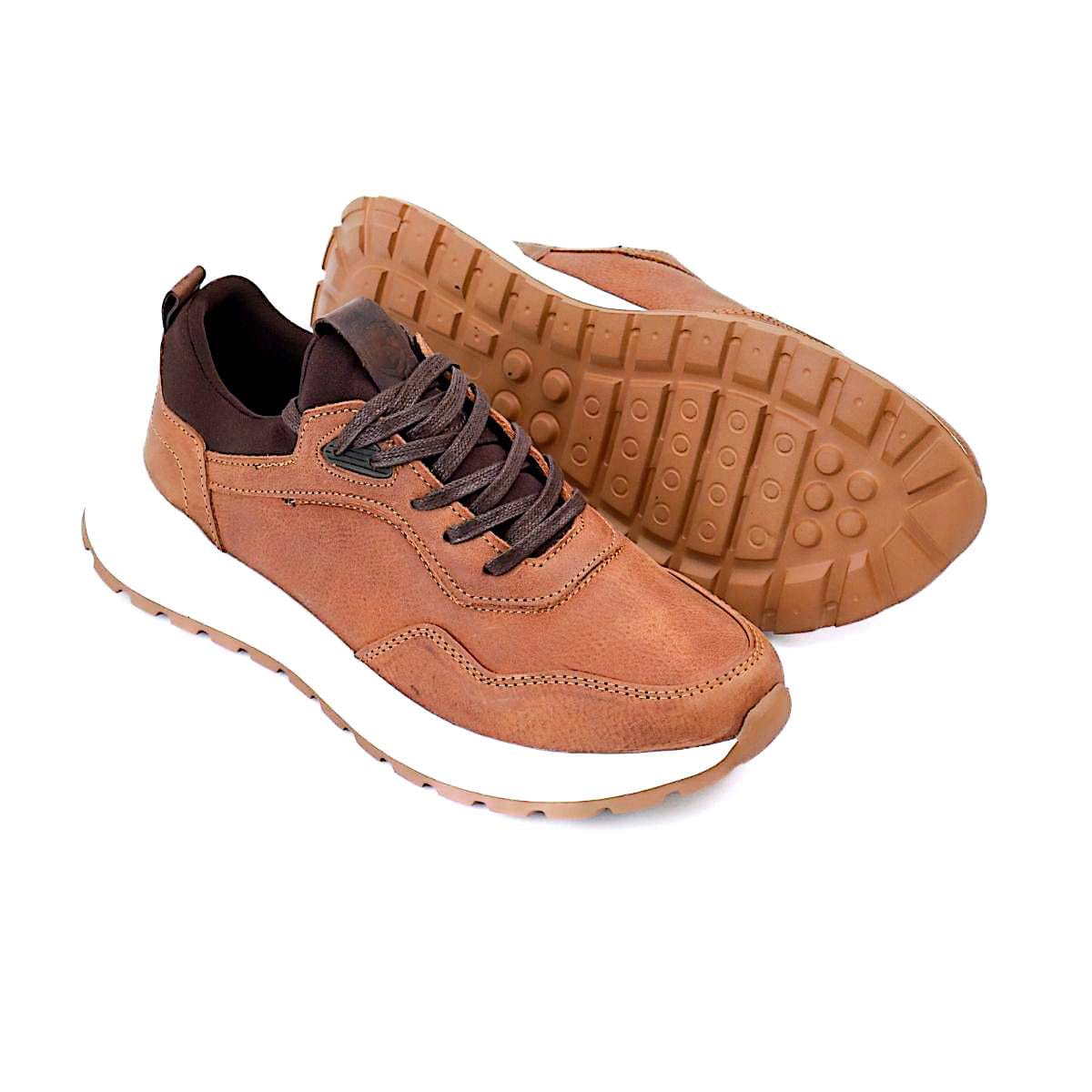 Zapato En Cuero Graso Color  MIEL 3308