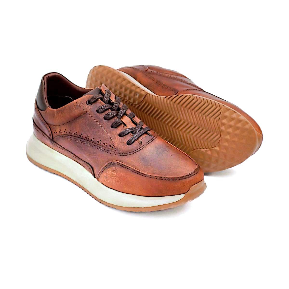 Zapato de Cuero T- 15 Color Miel con Apliques en Cafe