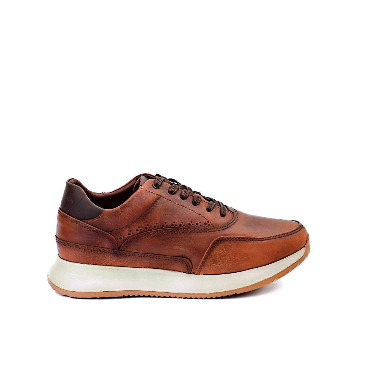 Zapato de Cuero T- 15 Color Miel con Apliques en Cafe