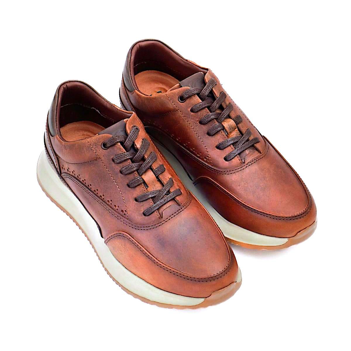 Zapato de Cuero T- 15 Color Miel con Apliques en Cafe