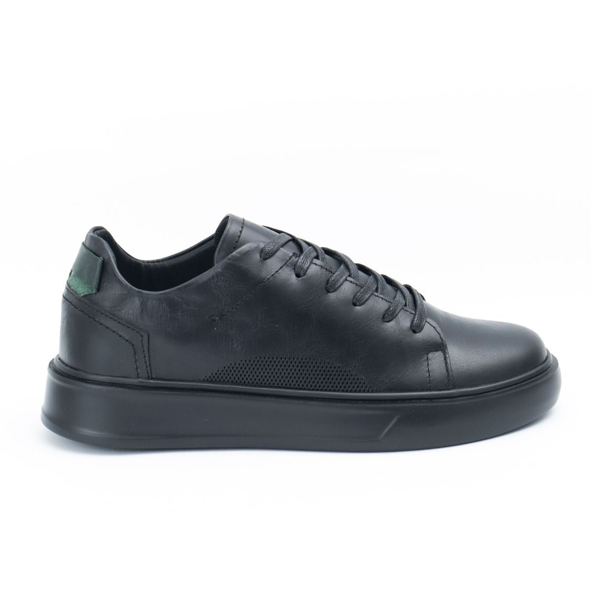 Zapato de Cuero 3312 Color Negro con Verde