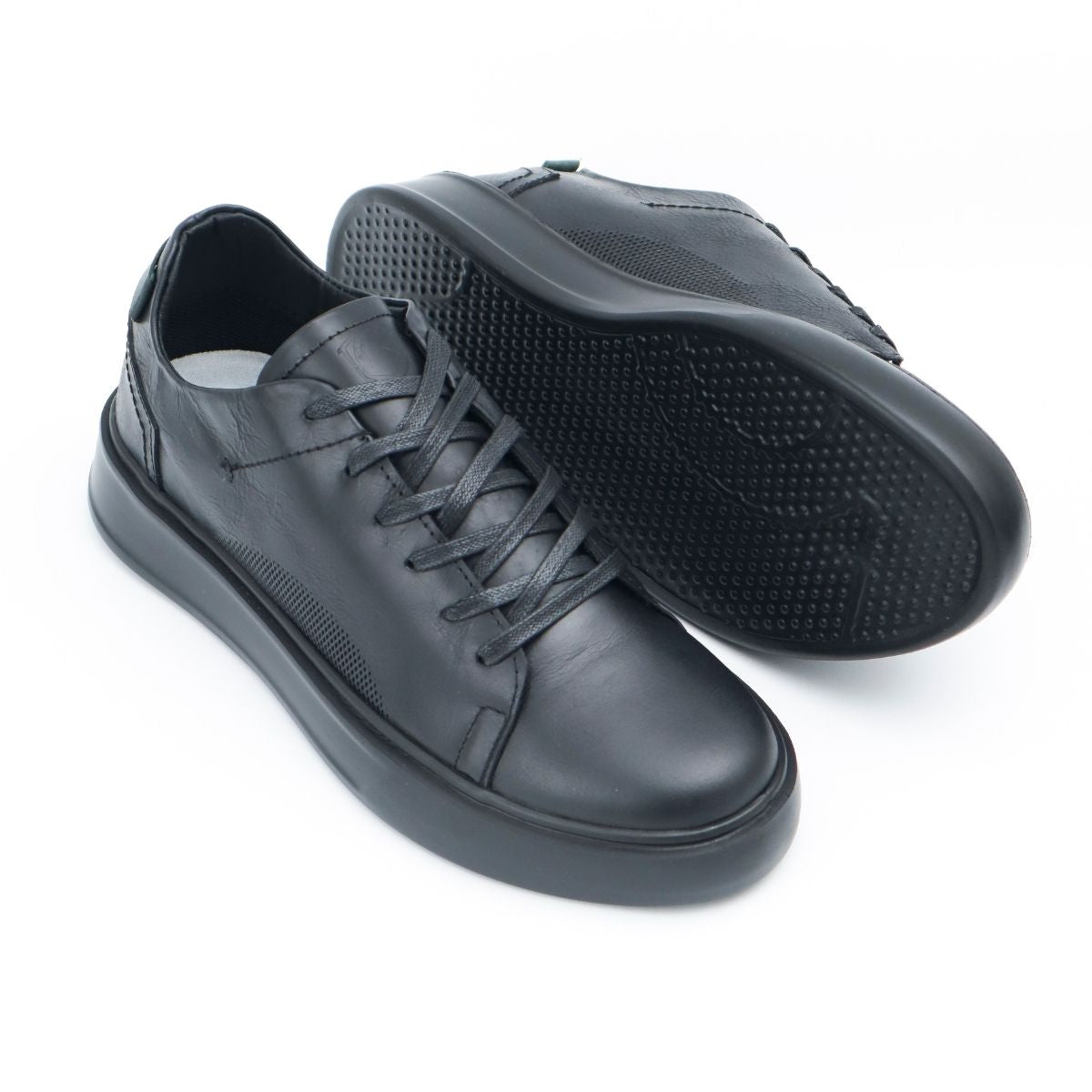 Zapato de Cuero 3312 Color Negro con Verde