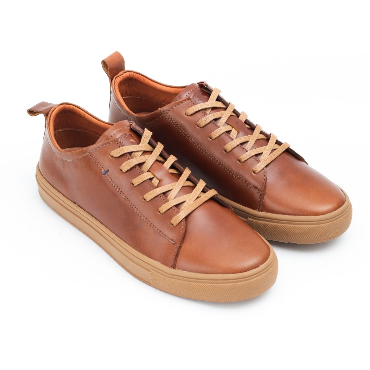 Zapato de Cuero B-85 Color Miel Crepe Brillante