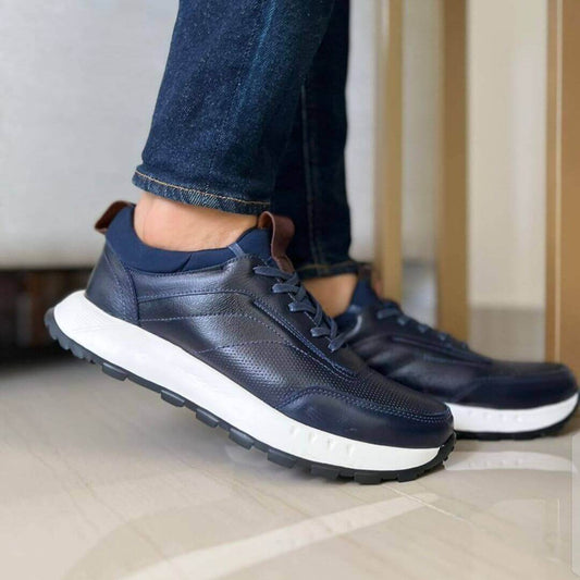 Zapato de Cuero 3050 color Azul para Hombre